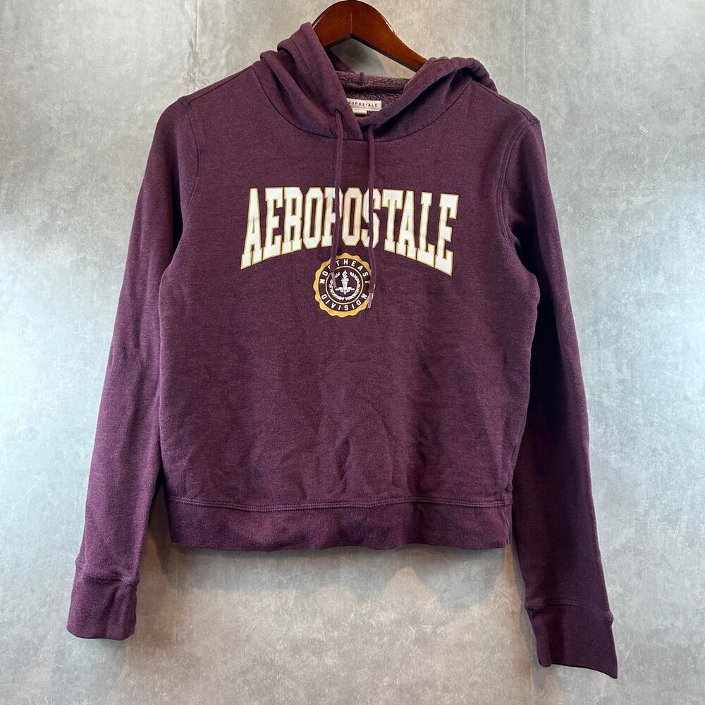 Aeropostale Women's Burgundy and Purple Hoodie